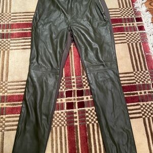 Marciano Olive Leather Cropped Pants